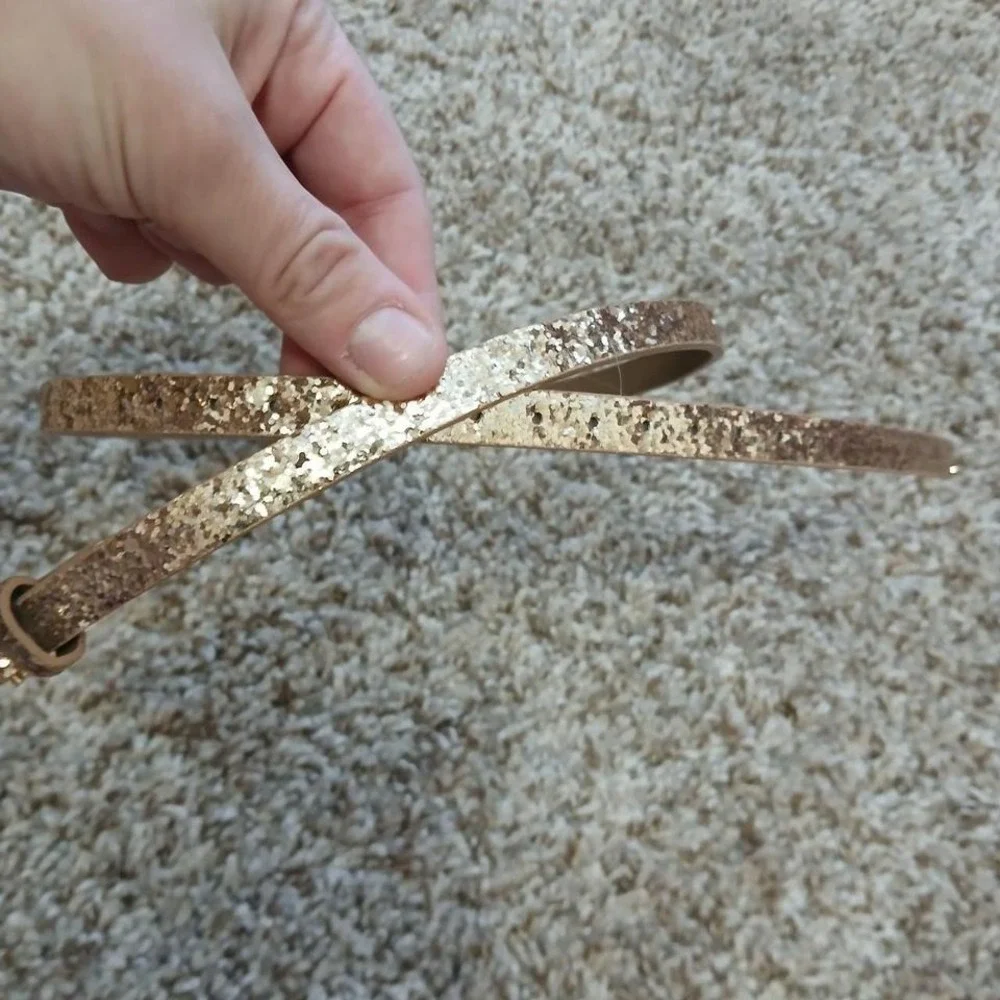 Slim glitter‎ gold Y2K accent belt